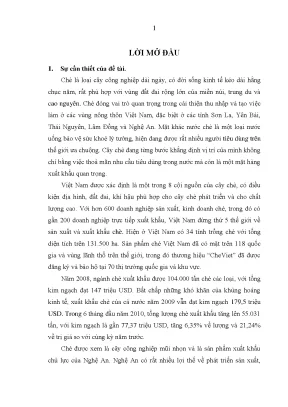 Thúc đẩy xuất khẩu chè của tỉnh nghệ an đến năm 2015