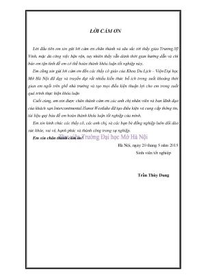 Một số giải pháp thu hút thị trường khách nhật bản tại khách sản intercontinental hanoi westlake