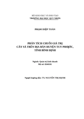 0650 phân tích chuỗi giá trị cây sả trên địa bàn huyện tuy phước tỉnh bình định luận văn tốt nghiệp