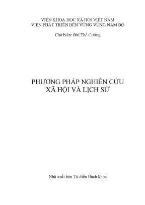 Ebook phương pháp nghiên cứu xã hội và lịch sử phần 1