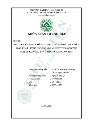 Điều tra khảo sát đánh giá quy trình thực hiện kiểm soát chất lượng qc trong sản xuất ván sàn công nghiệp tại công ty cổ phần wilson hòa bình