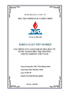 Chuyên ngành tài chính doanh nghiệp tác động của giao dịch nđtnn tại thị trường chứng khoán việt nam