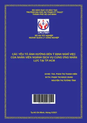 Các yêu tố ảnh hưởng đến ý định nghĩ việc của nhân viên ngành dịch vụ cung ứng nhân lực tại tp hcm