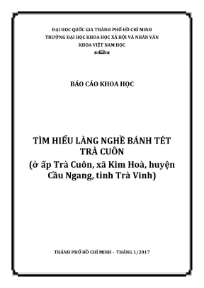 Tìm hiểu làng nghề bánh tét trà cuôn ở ấp trà cuôn xã kim hoà huyện cầu ngang tỉnh trà vinh công trình nghiên cứu khoa học sinh viên cấp trường