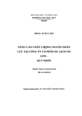 1119 nâng cao chất lượng nguồn nhân lực tại công ty cổ phần du lịch sài gòn quy nhơn luận văn tốt nghiệp