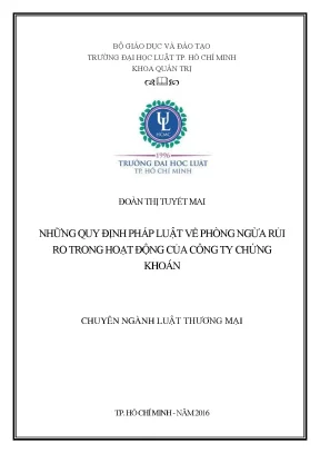 Những quy định pháp luật phòng ngừa rủi ro trong hoạt động rủi ro chứng khoán