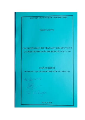 Luận án tiến sĩ chất lượng giáo dục pháp luật cho học viên ở các nhà trường quân đội nhân dân việt nam