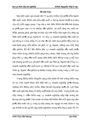 Luận văn thạc sĩ hoàn thiện hạch toán chi phí sản xuất và tính giá thành sản phẩm xây lắp tại công ty cổ phần xây dựng 559