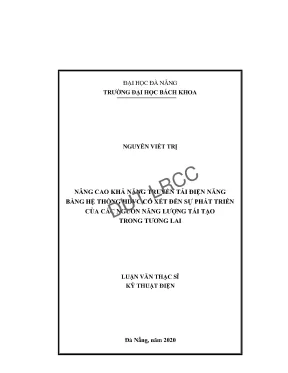 Nâng cao khả năng truyền tải điện năng bằng hệ thống hdvc có xét đến sự phát triển của các nguồn năng lƣợng tái tạo trong tƣơng lai