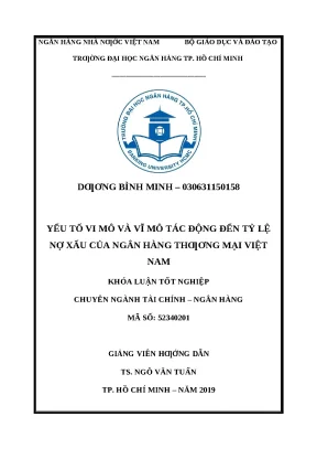 918 yếu tố vi mô và vĩ mô tác động đến tỷ lệ nợ xấu của nhtm vn khóa luận đại học chuyên ngành tcnh 2023
