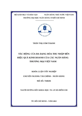 616 tác động của đa dạng hóa thu nhập đến hiệu quả kinh doanh của các nhtm vn khóa luận đại học chuyên ngành tcnh 2023