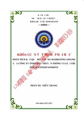 Phân tích kết quả hoạt động marketing online của công ty tnhh mtv truyền thông và giải trí philip entertainment