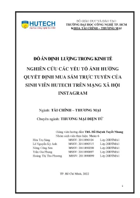 Nghiên cứu các yếu tố ảnh hưởng quyết định mua sắm trực tuyến của sinh viên hutech trên mạng xã hội instagram