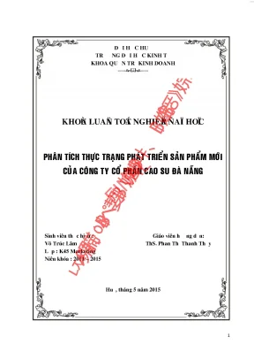 Phân tích thực trạng phát triển sản phẩm mới của công ty cổ phần cao su đà nẵng