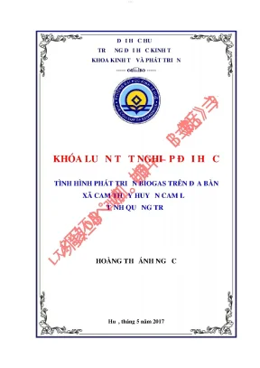 Tình hình phát triển biogas trên địa bàn xã cam thủy huyện cam lộ tỉnh quảng trị