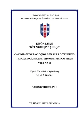 Các nhân tố tác động đến rủi ro tín dụng tại các ngân hàng tmcp việt nam