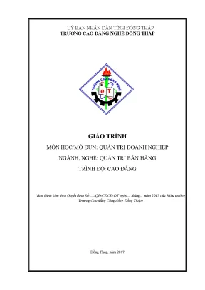Giáo trình quản trị doanh nghiệp nghề quản trị bán hàng cao đẳng trường cao đẳng nghề đồng tháp