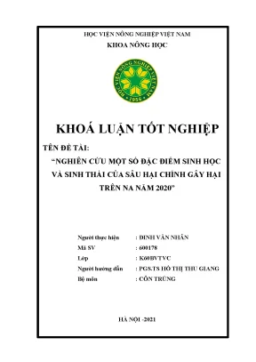 Nghiên cứu một số đặc điểm sinh học và sinh thái học của sâu keo mùa thu spodoptera frugiperda j e smith trên một số cây trồng tại gia lâm hà nội năm 2020