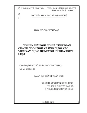 Luận án nghiên cứu ngữ nghĩa tính toán của từ ngôn ngữ và ứng dụng vào việc xây dựng hệ mờ tối ưu dựa trên luật