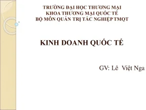 Kinh doanh quốc tế đại cương 2 tín chỉ