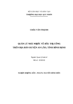 0396 quản lý nhà nước về đầu tư công trên địa bàn huyện an lão tỉnh bình định luận văn tốt nghiệp