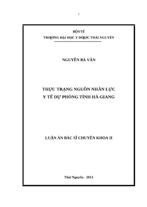 Luận văn thực trạng nguồn nhân lực y tế dự phòng tỉnh hà giang