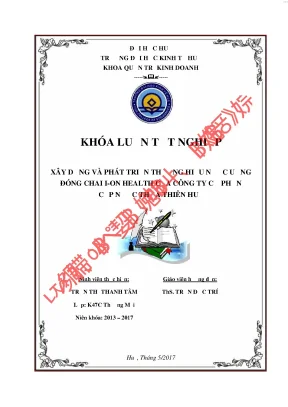 Xây dựng và phát triển thương hiệu nước uống đóng chai i on health của công ty cổ phẩn cấp nước thừa thiên huế