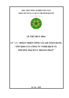 Hoàn thiện công tác kế toán hàng tồn kho của công ty tnhh dịch vụ thương mại pccc hoàng phát