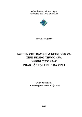 0977 nghiên cứu đặc điểm di truyền và tính kháng thuốc của vibrio cholerae phân lập tại tỉnh trà vinh luận văn tốt nghiệp