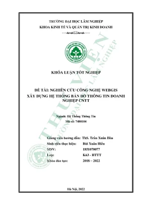 Nghiên cứu công nghệ webgis xây dựng hệ thống bản đồ thông tin doanh nghiệp cntt