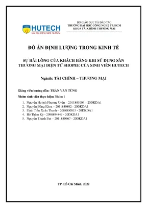 Sự hài lòng của khách hàng khi sử dụng sàn thương mại điện tử shopee của sinh viên hutech
