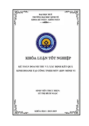 Kế toán doanh thu và xác định kết quả kinh doanh tại công ty tnhh tm và dv minh vi