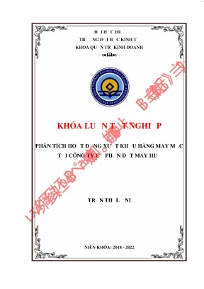 Phân tích hoạt động xuất khẩu hàng may mặc tại công ty cổ phần dệt may huế