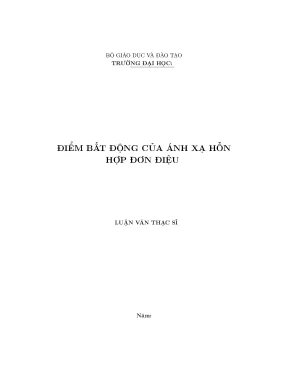 Điểm bất động của ánh xạ hỗn hợp đơn điệu