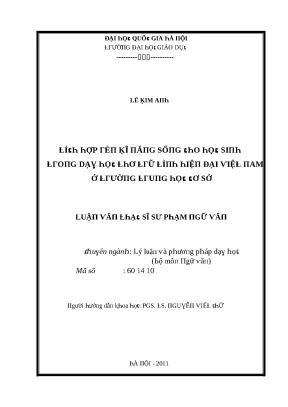 Tieu luan tích hợp rèn kỹ năng sống cho học sinh trong dạy học thơ trữ tình hiện đại việt nam ở trường trung học cơ sở luận văn ths giáo dục học
