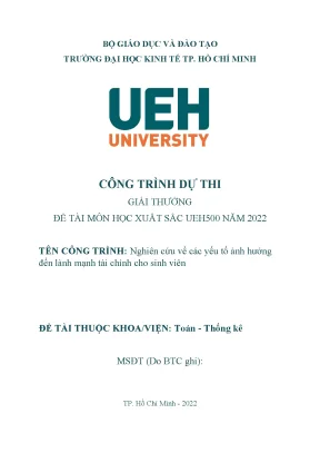 Nghiên cứu về các yếu tố ảnh hưởng đến lành mạnh tài chính cho sinh viên