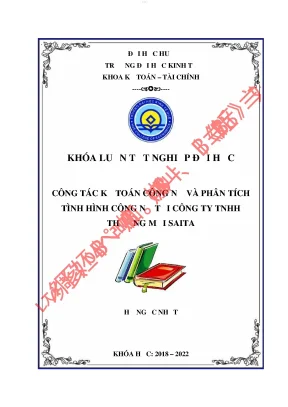 Công tác kế toán công nợ và phân tích tình hình công nợ tại công ty tnhh thương mại saita