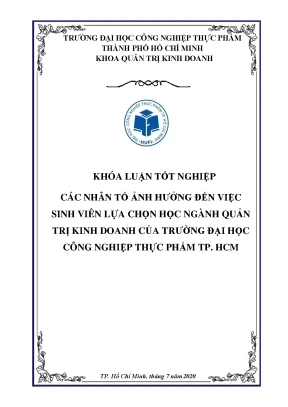 Các nhân tố ảnh hưởng đến việc sinh viên lựa chọn học ngành quản trị kinh doanh của trường đại học công nghiệp thực phẩm tp hcm 70