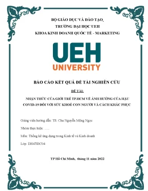 Nhận thức của giới trẻ tp hcm về ảnh hưởng của hậu covid 19 đối với sức khoẻ con người và cách khắc phục