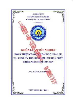 Hoàn thiện công tác đãi ngộ nhân sự tại công ty trách nhiệm hữu hạn phát triển phần mềm hoa sen