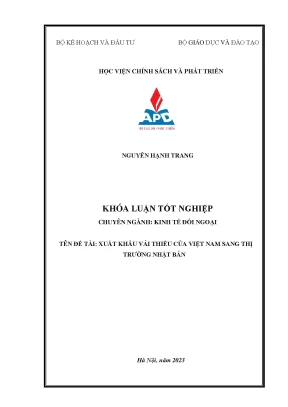 Chuyên ngành kinh tế đối ngoại xuất khẩu vải thiều của việt nam sang thị trường nhật bản