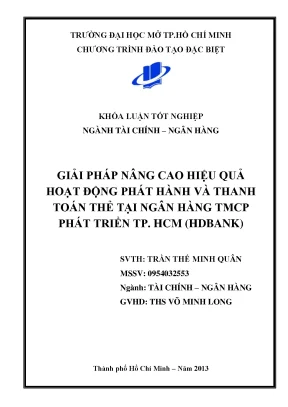 Giải pháp nâng cao hiệu quả hoạt động phát hành và thanh toán thẻ tại ngân hàng tmcp phát triển tp hcm hdbank