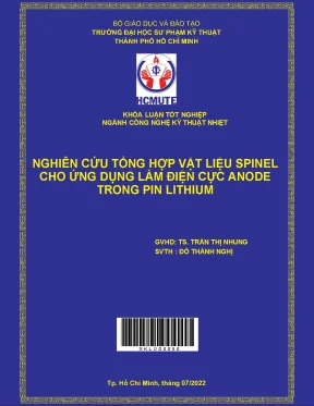 Nghiên cứu tổng hợp vật liệu spinel cho ứng dụng làm điện cực anode trong pin lithium