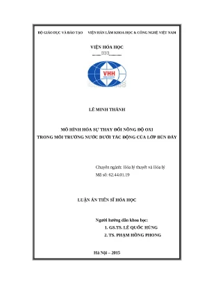 1193 mô hình hóa sự thay đổi nồng độ oxi trong môi trường nước dưới tác động của lớp bùn đáy luận văn tốt nghiệp