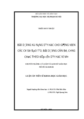 Luận án bồi dưỡng kỹ năng dạy học cho giảng viên các cơ sở đào tạo bồi dưỡng cán bộ công chức theo tiếp cận dạy học vi mô copy copy