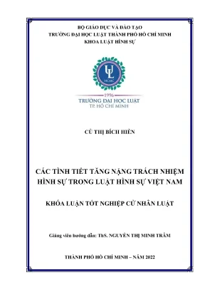 Các tình tiết tăng nặng trách nhiệm hình sự trong luật hình sự việt nam
