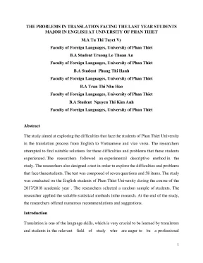 Topic 5 the problems in translation facing the last year students major in english at university of phan thiet