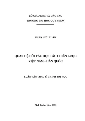 0571 quan hệ đối tác hợp tác chiến lược việt nam hàn quốc luận văn tốt nghiệp