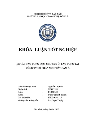 Tạo động lực cho người lao động tại công ty cổ phần nội thất nam á