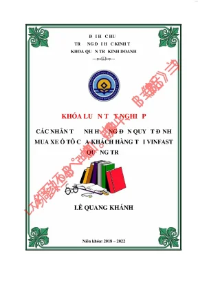 Các nhân tố ảnh hưởng đến quyết định mua xe ô tô của khách hàng tại vinfast quảng trị